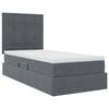 vidaXL Cama con almacenamiento y colch&oacute;n Gris oscuro 90 x 200 cm