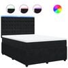 vidaXL Cama box spring con colch&oacute;n terciopelo negro 140x190 cm