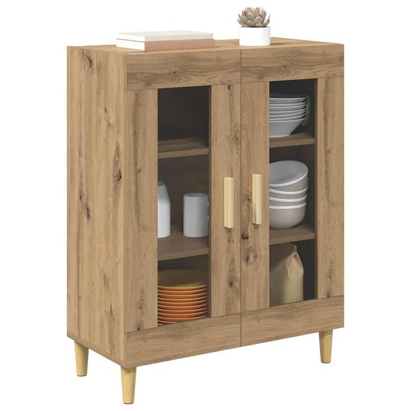 vidaXL Vitrina Roble artesanal 69,5 x 34 x 90 cm Madera contrachapada