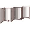 vidaXL Puerta de perros plegable 6 paneles madera abeto marr&oacute;n 300 cm