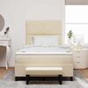 vidaXL Cama tipo Box Spring con colch&oacute;n Crema 120 x 190 cm tela