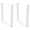 vidaXL Patas para mesa de comedor en forma de V (2 unidades), color blanco, 90 x (72-73,3) cm, acero