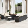 vidaXL Conjunto de sofá de jardín 10 pcs Negro ratán sintético