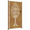 vidaXL Puerta de jard&iacute;n 100x175 cm de acero corten con dise&ntilde;o de &aacute;rbol