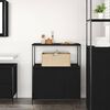 vidaXL Mueble de ba&ntilde;o con estantes roble negro 76,5x35x95 cm
