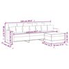 vidaXL Sof&aacute; de 3 plazas con taburete de terciopelo gris claro 210 cm