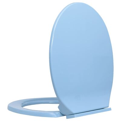 vidaXL Tapa y asiento de váter con cierre suave ovalada azul