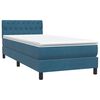 vidaXL Cama box spring con colch&oacute;n terciopelo azul oscuro 100x220 cm