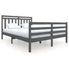 vidaXL Estructura de cama de madera maciza gris 160x200 cm