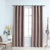 vidaXL Cortinas opacas con anillas de metal 2 pzs gris topo 140x175 cm