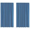 vidaXL Cortinas de gasa con bolsillos para varillas 2 uds. azul real