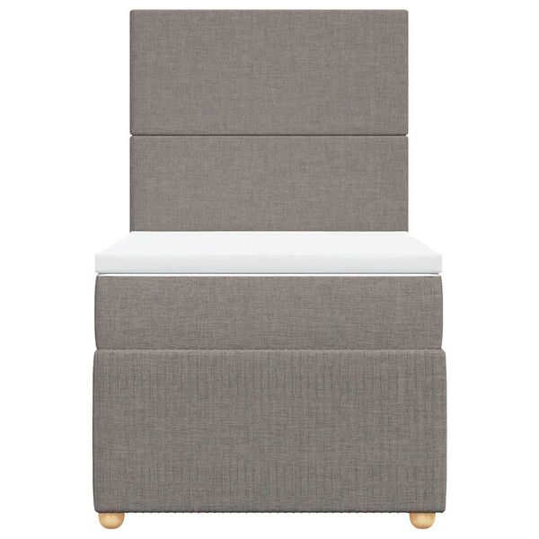 vidaXL Cama box spring con colch&oacute;n tela gris taupe 100x200 cm