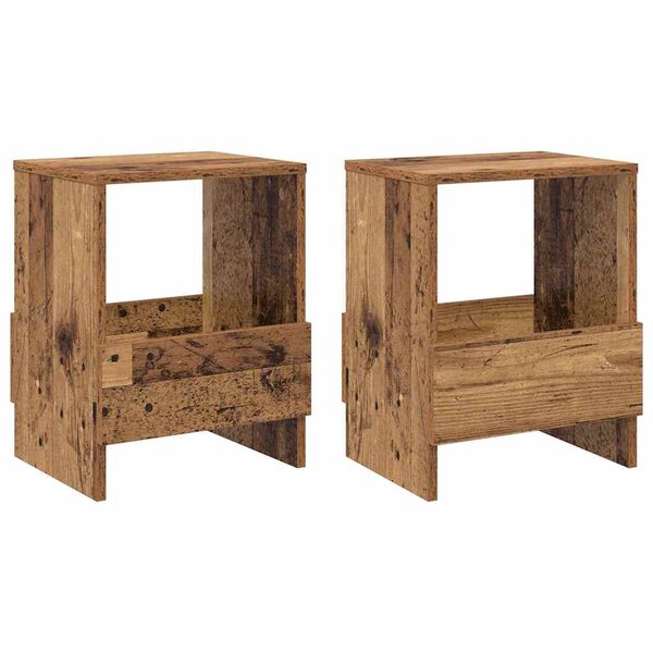 vidaXL Estante de revistas 2 pcs Madera vieja 35 x 30 x 45 cm