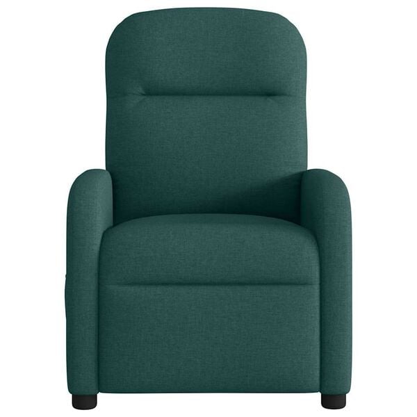 vidaXL Sill&oacute;n de masaje reclinable de tela verde oscuro