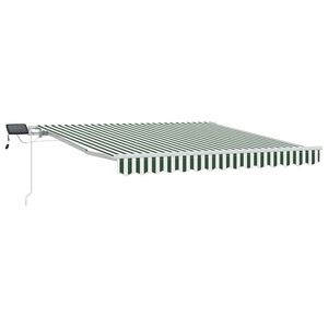 vidaXL Toldo retr&aacute;ctil Verde y blanco 300 x 250 cm Tela y Aluminio