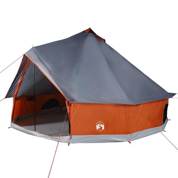 vidaXL Tienda familiar tipi 12 personas impermeable gris naranja
