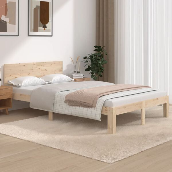 vidaXL Estructura de cama sin colchón madera de pino maciza 120x200 cm