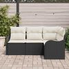 vidaXL Conjunto de sof&aacute; de jard&iacute;n 4 pcs Negro rat&aacute;n sint&eacute;tico