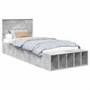 vidaXL Estructura de cama con estante Manual Gris Concreto 90 x 200 cm