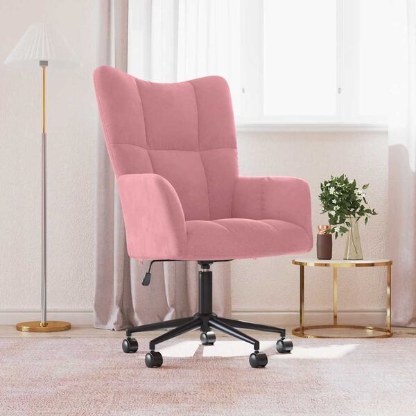 vidaXL Sill&oacute;n de relax de terciopelo rosa