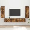 vidaXL Conjunto de mueble de TV 4 pcs Roble ahumado