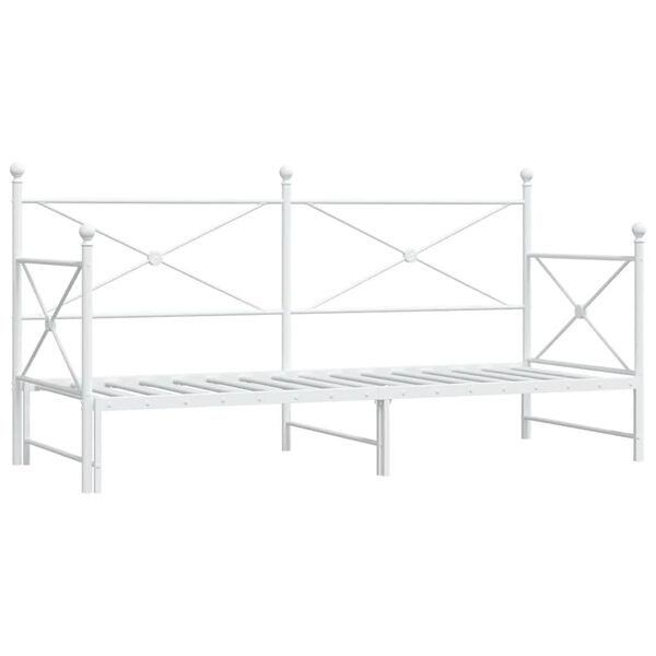 vidaXL Div&aacute;n con nido sin colch&oacute;n blanco 75x190 cm acero