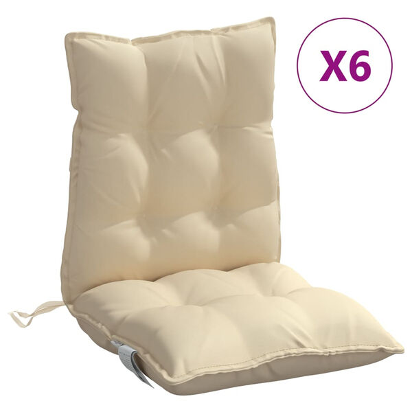 vidaXL Cojines para silla con respaldo bajo 6 uds tela Oxford beige