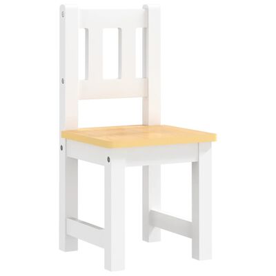 vidaXL Mesa y sillas infantiles 4 piezas MDF blanco y beige
