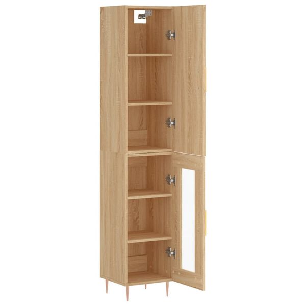 vidaXL Aparador de madera contrachapada roble Sonoma 34,5x34x180 cm