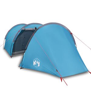 vidaXL Tienda de campa&ntilde;a t&uacute;nel para 4 personas impermeable azul