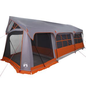 vidaXL Tienda Familiar Gris y naranja 620 x 322 x 240 cm Poli&eacute;ster