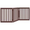 vidaXL Puerta para perros plegable 3 paneles madera álamo marrón 150cm