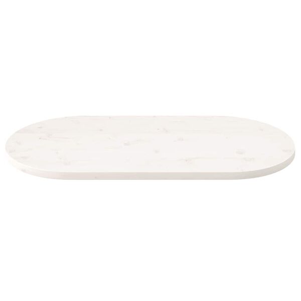vidaXL Tablero de mesa ovalado madera maciza pino blanco 110x55x2,5 cm