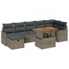 vidaXL Conjunto de sof&aacute;s de jard&iacute;n 8 uds. Gris rat&aacute;n sint&eacute;tico