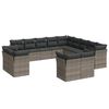 vidaXL Set sof&aacute;s de jard&iacute;n con cojines 13 piezas rat&aacute;n sint&eacute;tico gris
