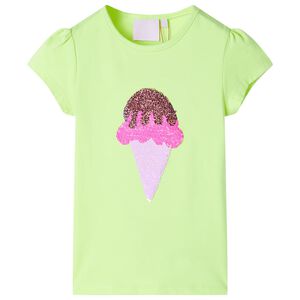 Camiseta infantil amarillo ne&oacute;n 116