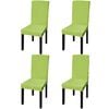 vidaXL Funda para silla el&aacute;stica recta 4 unidades verde