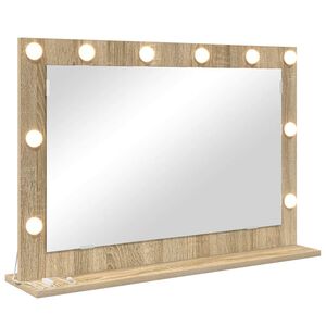 vidaXL Espejo de Tocador Roble Sonoma 80 x 55 x 18 cm Rectangular