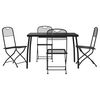 vidaXL Juego de comedor de jard&iacute;n 5 pzas malla met&aacute;lica gris antracita