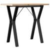 vidaXL Mesa de comedor marco Y madera maciza pino y acero 80x50x75,5cm