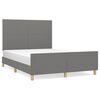 vidaXL Estructura de cama sin colch&oacute;n tela gris oscuro 140x200 cm