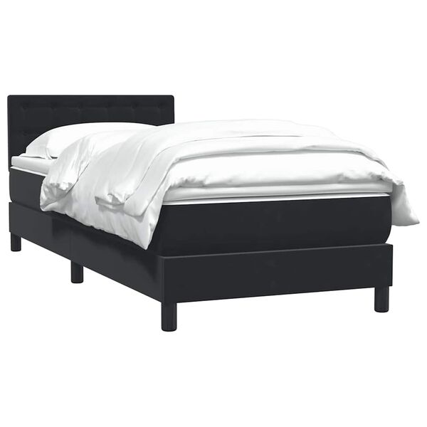 vidaXL Cama box spring con colch&oacute;n cuero sint&eacute;tico negro 80x220 cm