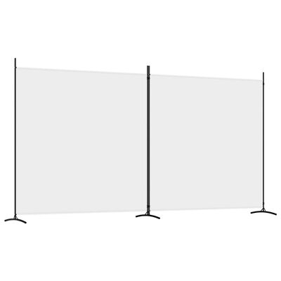 vidaXL Biombo divisor de 2 paneles de tela blanco 348x180 cm
