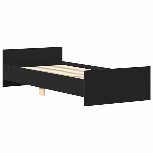 vidaXL Estructura de cama madera de ingenier&iacute;a negra 90x190 cm