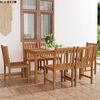 vidaXL Conjunto de comedor de jard&iacute;n de 7 piezas, 140 x 80 cm, madera maciza de teca