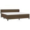 vidaXL Cama box spring con colch&oacute;n tela marr&oacute;n oscuro 200x200 cm