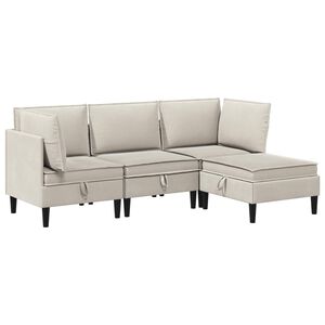 vidaXL Juego de muebles de sal&oacute;n 4 pcs Avena Tela