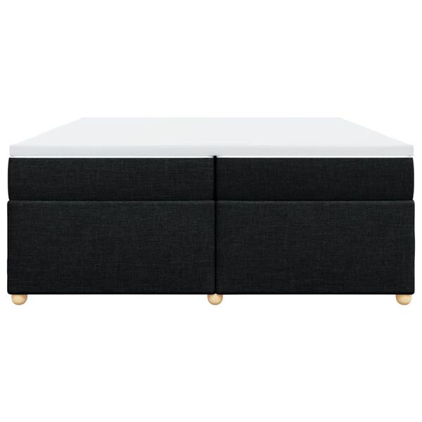 vidaXL Cama box spring con colch&oacute;n tela negro 200x200 cm