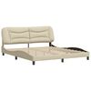 vidaXL Estructura de cama sin colch&oacute;n Hvar tela color crema 180x200 cm