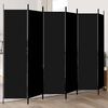 vidaXL Biombo divisor de 6 paneles de tela negro 300x200 cm